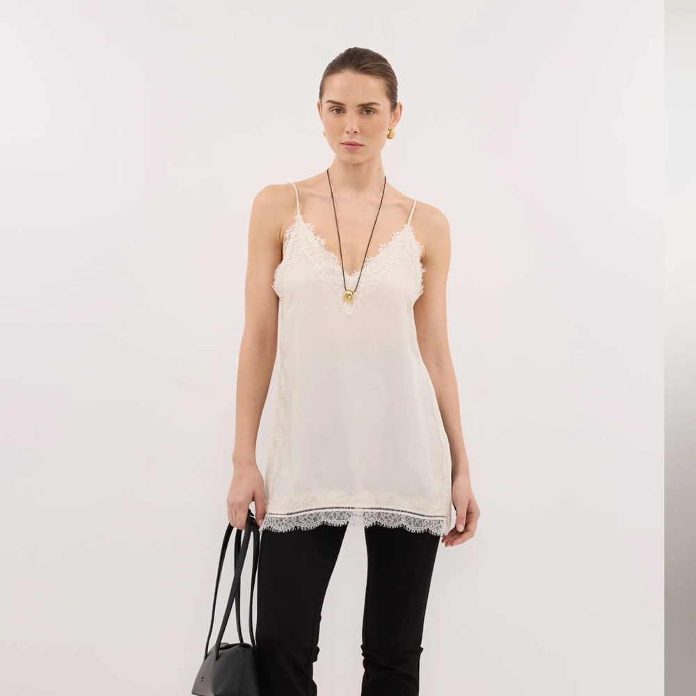 Dissh Andrea Sandstone Sleeveless Lace Cami Top